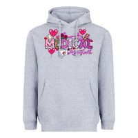 Heather Grey Valentine Medical Assistant Heavyweight Hoodie - CowhideDigitalArt