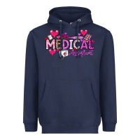 Navy Valentine Medical Assistant Heavyweight Hoodie - CowhideDigitalArt