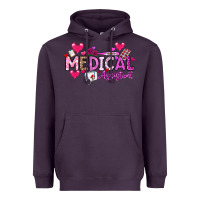 Plum Valentine Medical Assistant Heavyweight Hoodie - CowhideDigitalArt
