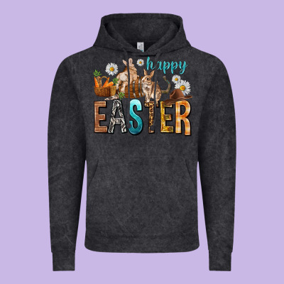 Happy Easter With Cowboy Easter Day Vintage Hoodie Designed By Howdyjamesfarm