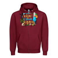 Burgundy name spooky summer vibes Zipper Hoodie - CowhideDigitalArt
