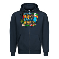Navy name spooky summer vibes Zipper Hoodie - CowhideDigitalArt