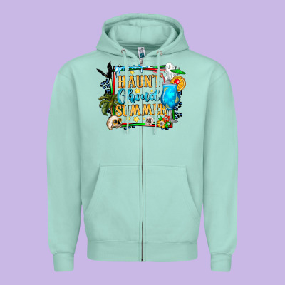 Name Spooky Summer Vibes Zipper Hoodie Designed By Cowhidedigitalart
