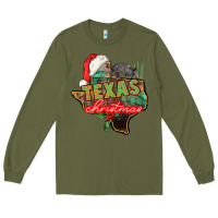 Army Green texas christmas Long Sleeve Tee - CowGirlArtShop