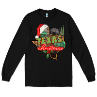 Black texas christmas Long Sleeve Tee - CowGirlArtShop