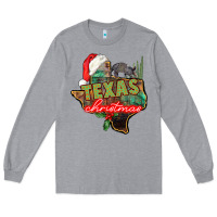 Heather Grey texas christmas Long Sleeve Tee - CowGirlArtShop