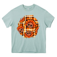 Thanksgiving Turkey With Tartan Patch Heavy Core Tee | Teevron
