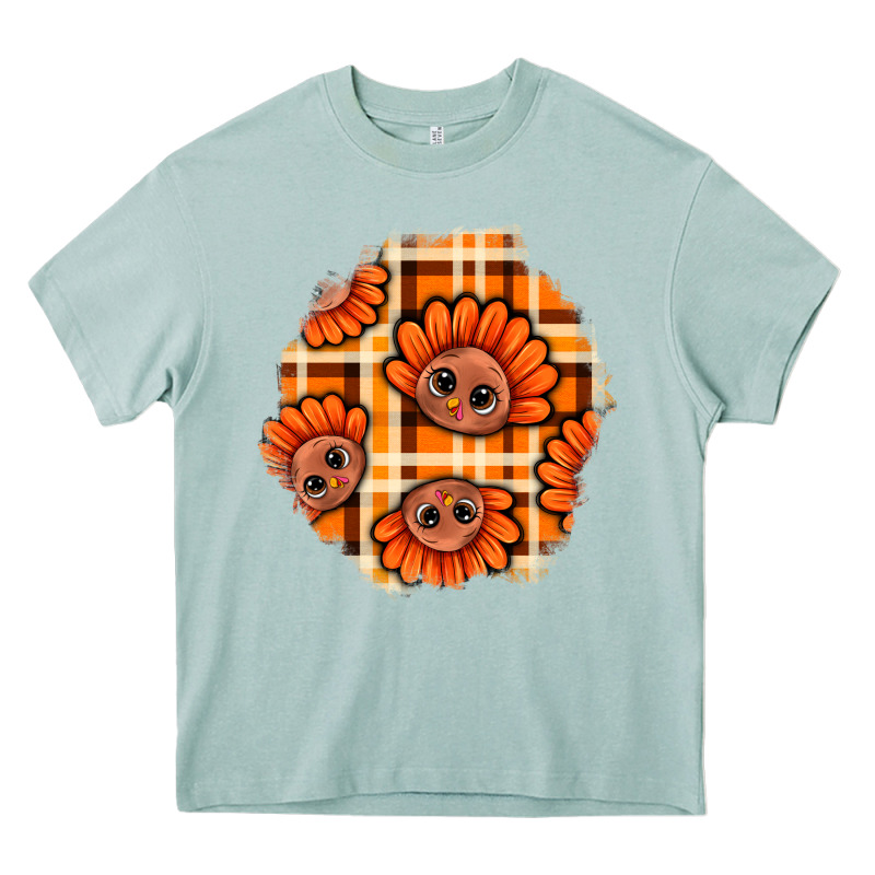 Thanksgiving Turkey With Tartan Patch Heavy Core Tee by BundleAndBundleShop | Teevron