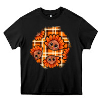 Black Thanksgiving Turkey With Tartan Patch Heavy Core Tee - BundleAndBundleShop