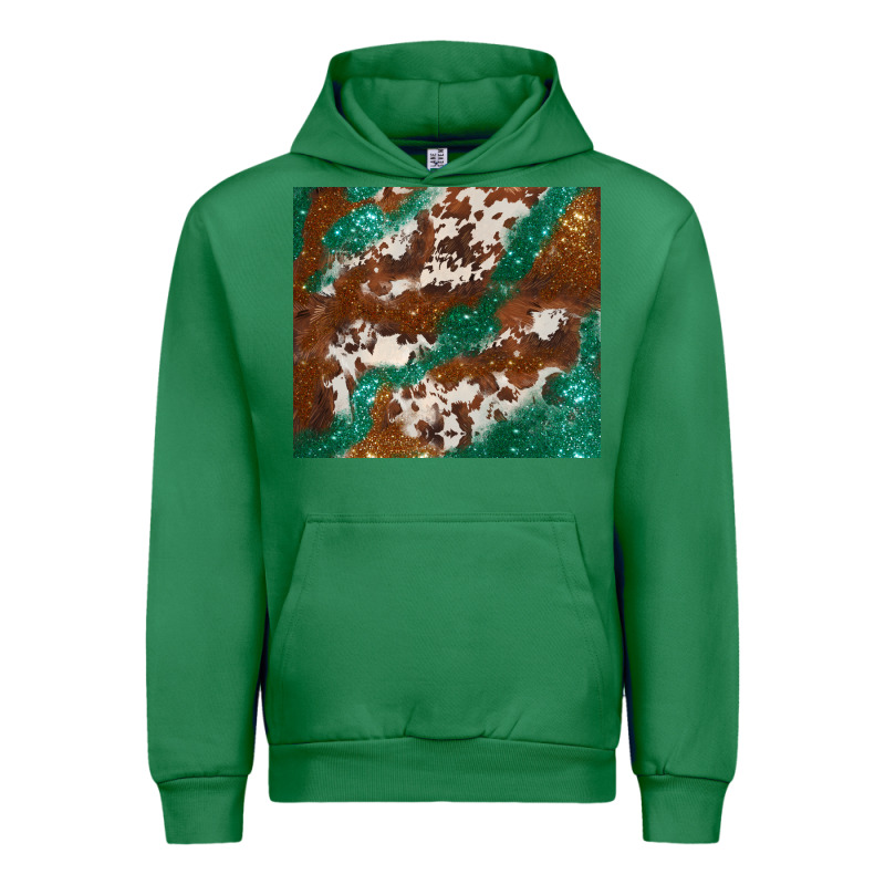 Brown Cowhide Glitter Urban Hoodie by BarkalooDesign | Teevron