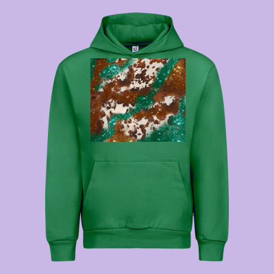 Brown Cowhide Glitter Urban Hoodie Designed By Barkaloodesign