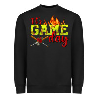 Black It's Game Day Softball Heavyweight Sweatshirt - BundleAndBundleShop