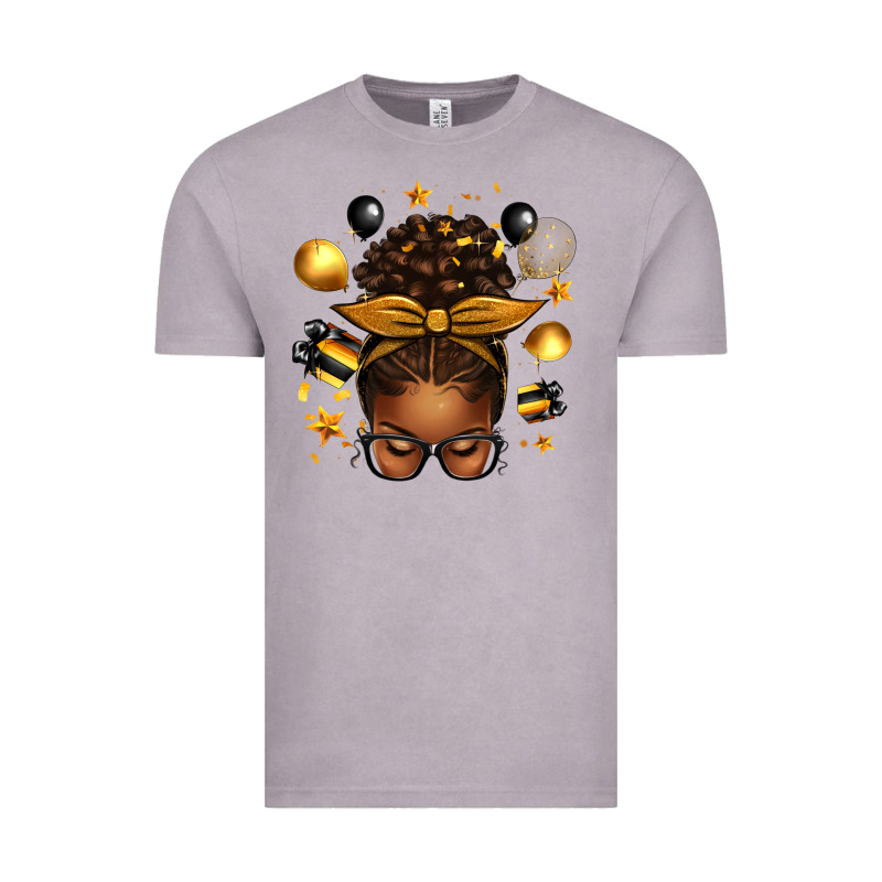 New Year's Eve Afro Messy Bun Vintage Tee by texasbilliewilder | Teevron