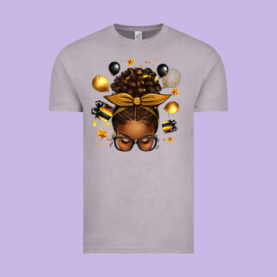 New Year's Eve Afro Messy Bun Vintage Tee Designed By Texasbilliewilder
