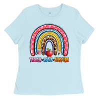 Baby Blue teach love inspire rainbow Ladies Tee - Artiststas