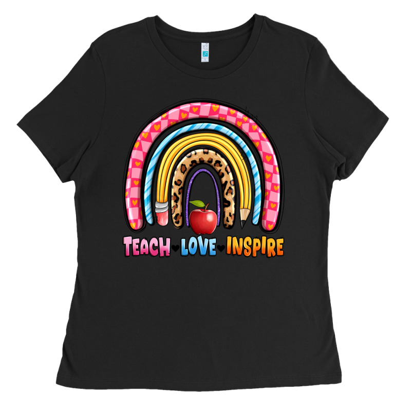 Teach Love Inspire Rainbow Ladies Tee by Artiststas | Teevron