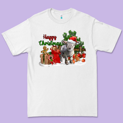 Happy Christmas Southdown Baby Sheep Premium Tee Designed By Lillyallendesigns