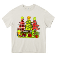 Cream Christmas With Tennis Trees Heavy Core Tee - BundleAndBundleShop