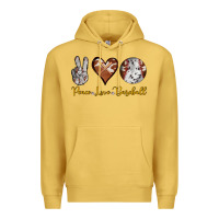 Antique Gold peace love baseball Premium Hoodie - RanaPortraitStore