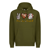Army Green peace love baseball Premium Hoodie - RanaPortraitStore