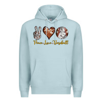 Blue Mist peace love baseball Premium Hoodie - RanaPortraitStore