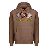 Chestnut peace love baseball Premium Hoodie - RanaPortraitStore