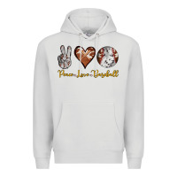 Peace Love Baseball Premium Hoodie | Teevron