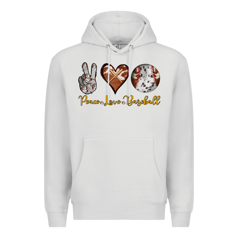 Peace Love Baseball Premium Hoodie by RanaPortraitStore | Teevron