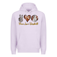Lilac peace love baseball Premium Hoodie - RanaPortraitStore
