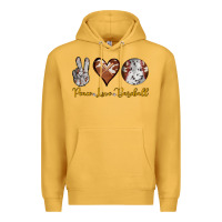 Mustard peace love baseball Premium Hoodie - RanaPortraitStore