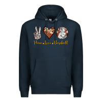 Navy peace love baseball Premium Hoodie - RanaPortraitStore