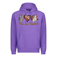 Purple peace love baseball Premium Hoodie - RanaPortraitStore