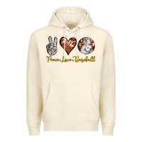 Sandshell peace love baseball Premium Hoodie - RanaPortraitStore