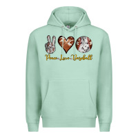 Seafoam peace love baseball Premium Hoodie - RanaPortraitStore
