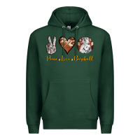 Sports Green peace love baseball Premium Hoodie - RanaPortraitStore