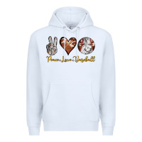 White peace love baseball Premium Hoodie - RanaPortraitStore