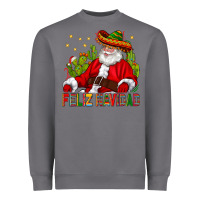 Storm Feliz Navidad Santa With Cactus Heavyweight Sweatshirt - BundleAndBundleShop