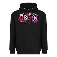 Black Valentine OBGYN Heavyweight Hoodie - CowhideDigitalArt