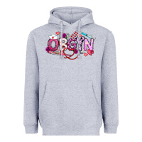 Heather Grey Valentine OBGYN Heavyweight Hoodie - CowhideDigitalArt