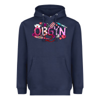 Navy Valentine OBGYN Heavyweight Hoodie - CowhideDigitalArt