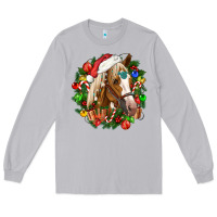 Moon Dust horse christmas wreath Long Sleeve Tee - CowGirlArtShop