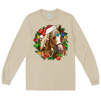 Mushroom horse christmas wreath Long Sleeve Tee - CowGirlArtShop