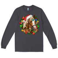 Smoke horse christmas wreath Long Sleeve Tee - CowGirlArtShop