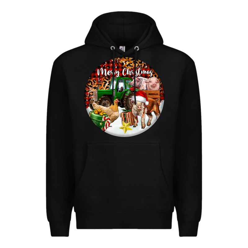 Merry Christmas Farm Animals Premium Hoodie by FaDigitalArtStudio | Teevron