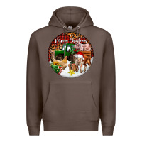 Coffee Merry Christmas Farm Animals Premium Hoodie - FaDigitalArtStudio