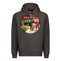 Smoke Merry Christmas Farm Animals Premium Hoodie - FaDigitalArtStudio