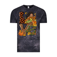 Cloud Black Love Fall with afro woman Vintage Tee - NancyCooperArtShop