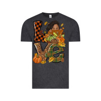 Vintage Black Love Fall with afro woman Vintage Tee - NancyCooperArtShop