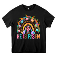 Black He Is Risen Rainbow Heavy Core Tee - BundleAndBundleShop