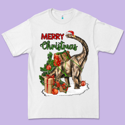 Merry Christmas Brachiosaurus Premium Tee Designed By Lillyallendesigns